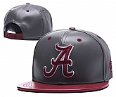 Alabama Crimson Tide Team Logo Gray Burgundy Leather Adjustable Hat GS